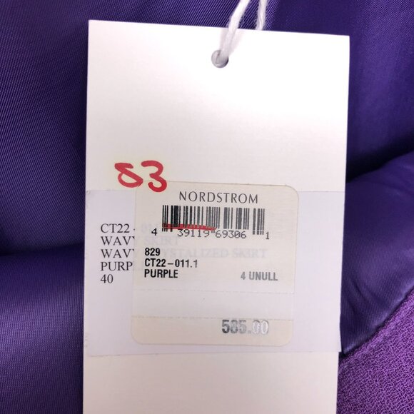 Nice! 🤩🤩 BNWT Mach & Mach Wavy Crystal Wool Mini Skirt in Light Purple - Picture 9 of 11